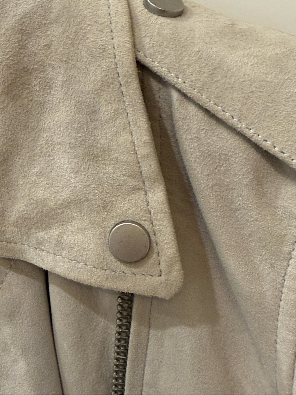 ALL SAINTS Suede Biker Jacket - Light Gray - Picture 11 of 11
